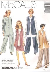 7176 MCCALLS EZ LOOSE VEST, TUNIC 2 LENGTHS, SKIRT, PANTS PATTERN 22-26